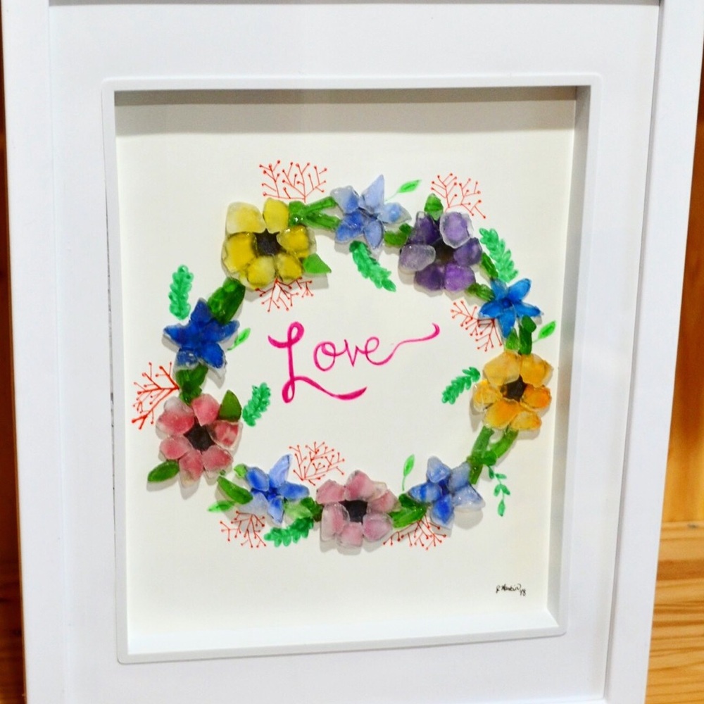 RAINBOW SEAGLASS LOVE WREATH
